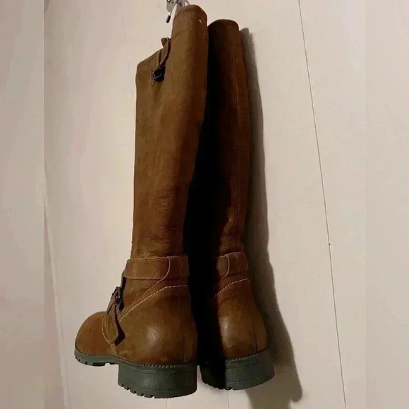 Hotter Belle Womens Knee Length Dark Tan Waxed Nubuck Leather Boots Sz 8 - Picture 3 of 8